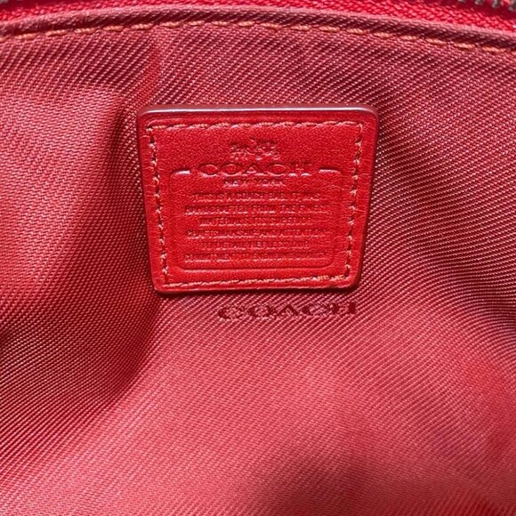 COACH - 53067 Red Leather Pouch - Picture 8 of 9
